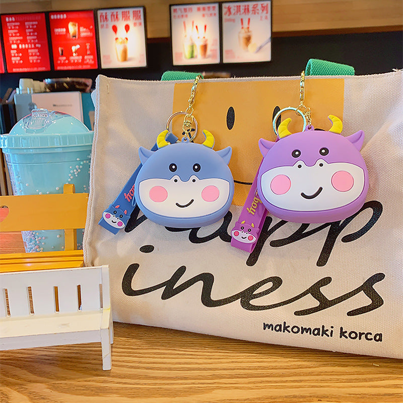 Wholesale PVC Cute Cow Coin Purse Keychain